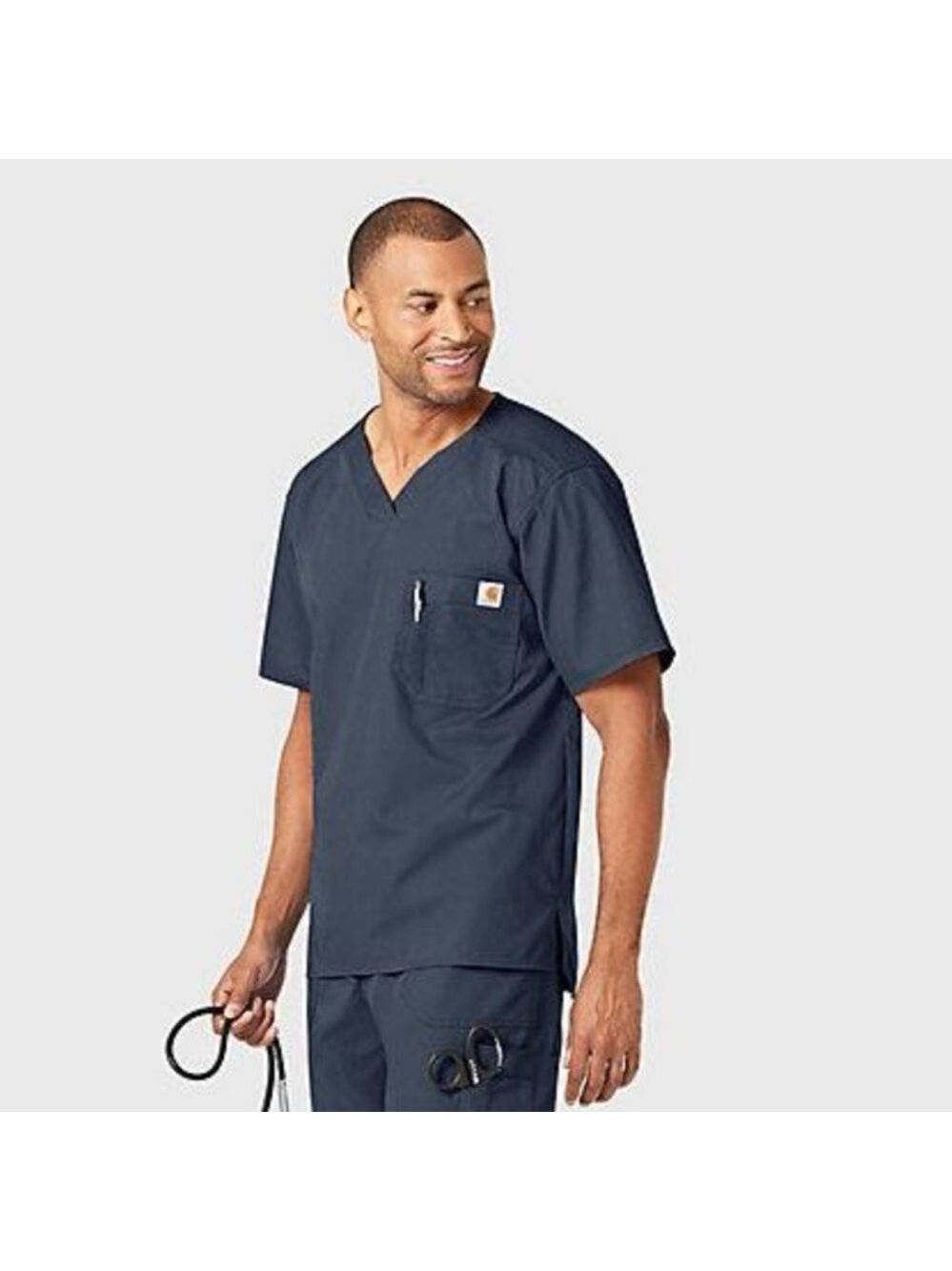 Men's Carhartt Blue Short Sleeve Scrub Top Size M - Picture 1 of 14